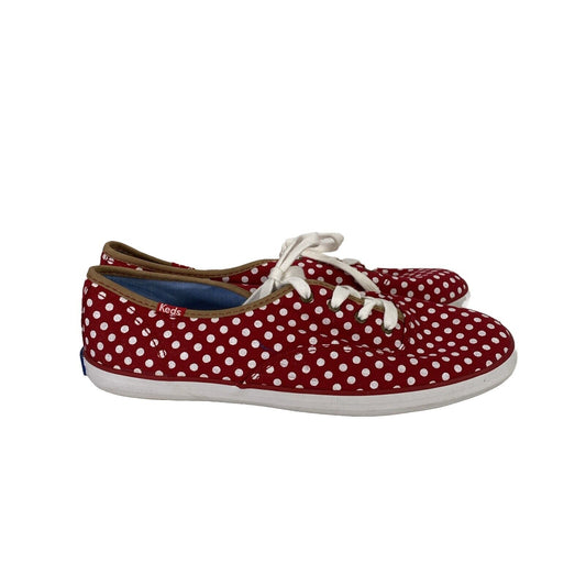 Keds Women's Red Polka Dot Lace Up Sneakers - 8.5