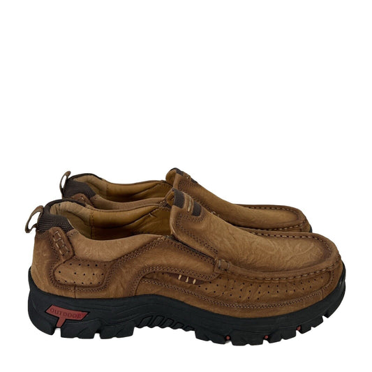 Madixa Men's Brown Leather Comfort Loafers - 43/ US 9