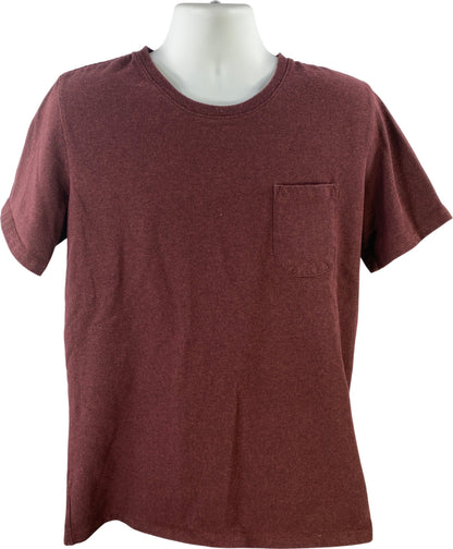 Taylor Stitch Men’s Burgundy Short Sleeve Pocket Front Heavy T-Shirt - 44/US XL