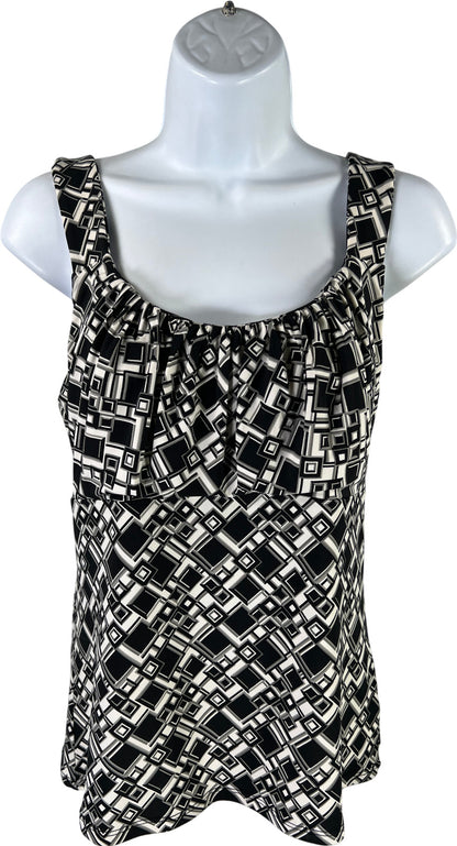 White House Black Market Women’s White & Black Stretch Tank Top - S