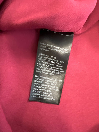 White House Black Market Women’s Burgundy Long Sheer Sleeve V-Neck Blouse - XS