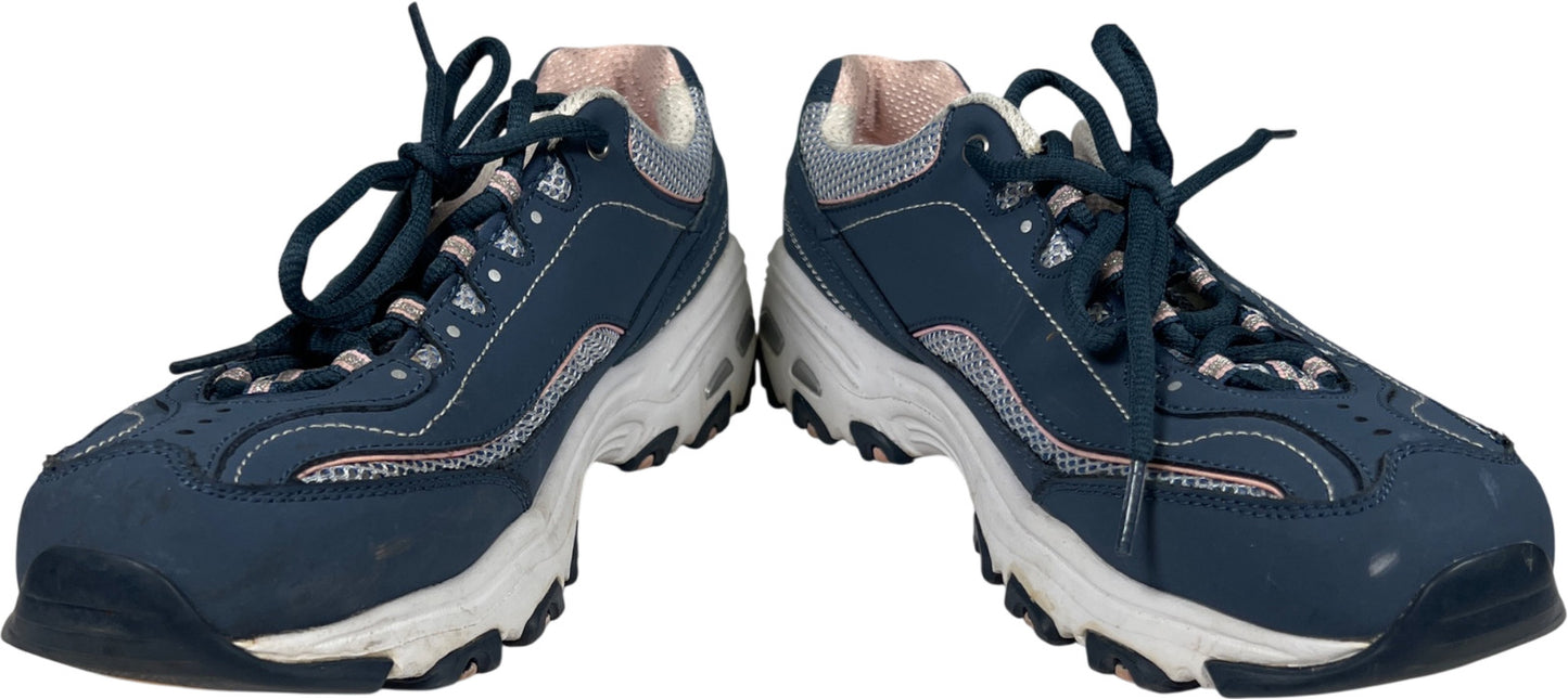 Skechers Women’s Blue D’Lites Memory Lace Up Walking Sneakers - 8.5 Wide