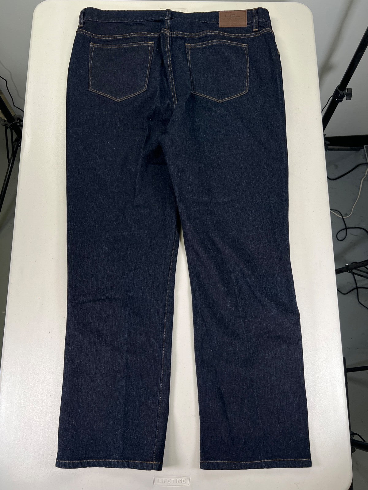 Lauren Ralph Lauren Women’s Dark Wash Classic Straight Denim Jeans - 18W