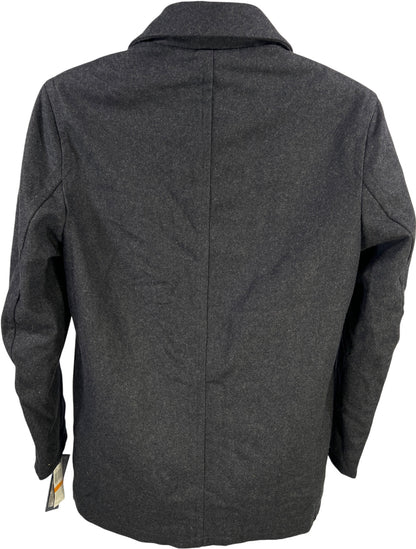 Chaps Men’s Dark Gray/Black Wool Blend Button Up Jacket - S
