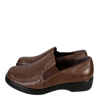 Naturalizer Women's Brown Leather Slip On Loafers - 9 Wide