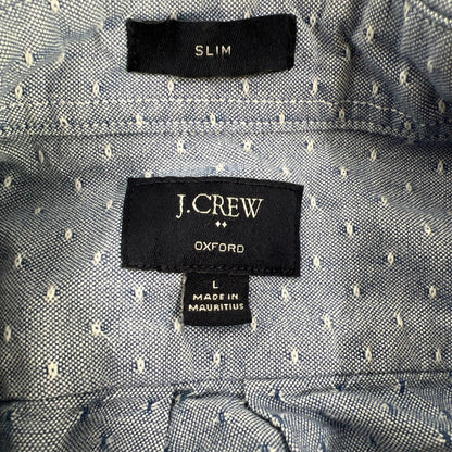 J. Crew Men's Blue Slim Fit Oxford Button Down Shirt - L