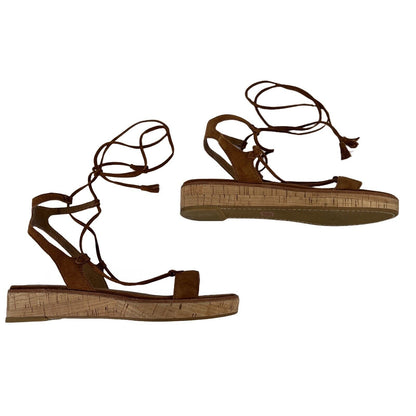 FRYE Women's Brown Nutmeg Suede Miranda Gladiator Sandals - 7M