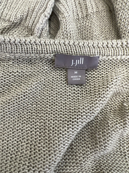 J.Jill Women’s Beige 1/2 Sleeve Linen Open Cardigan Sweater - M