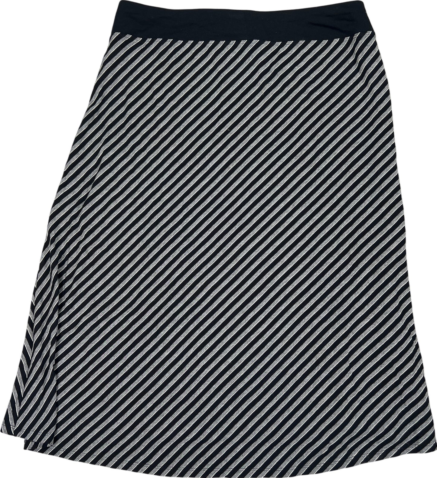 J.Jill Wearever Collection Women’s Black Striped Pull On Midi Skirt - S Petite