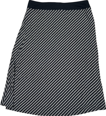 J.Jill Wearever Collection Women’s Black Striped Pull On Midi Skirt - S Petite