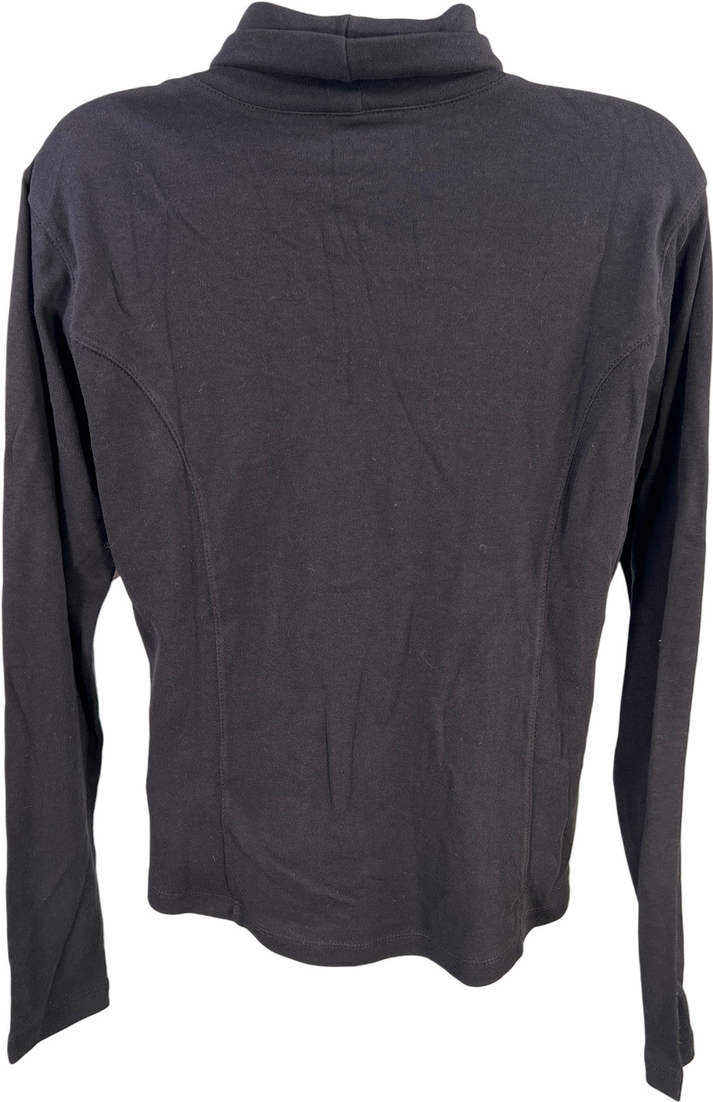 Coldwater Creek Women’s Black Princess Seam Long Sleeve Turtleneck T-Shirt - S