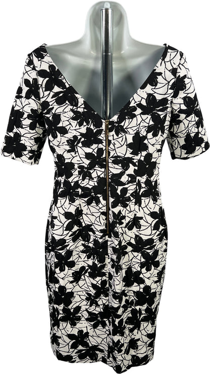 Calvin Klein Women’s White/Black Floral Short Sleeve Sheath Dress - 4
