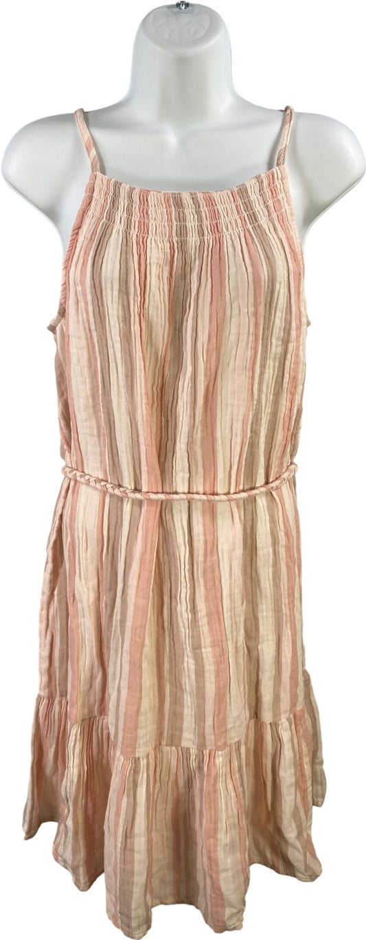 BeachLunchLounge Women’s Pink Striped Gauze Dress - M