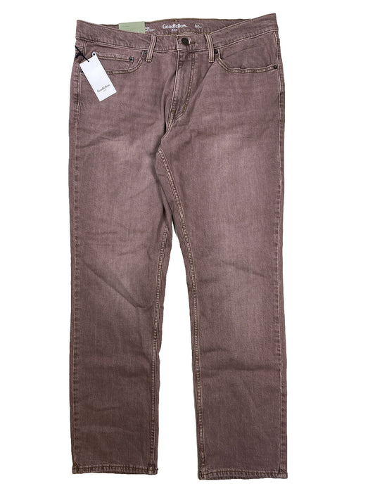 NUEVOS jeans flexibles de corte ajustado en color morado Goodfellow para hombre - 36x30