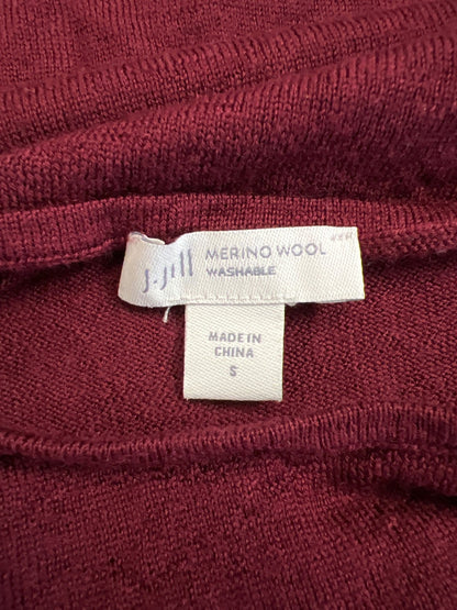 J.Jill Women’s Burgundy Long Sleeve Thin Wool Sweater - S