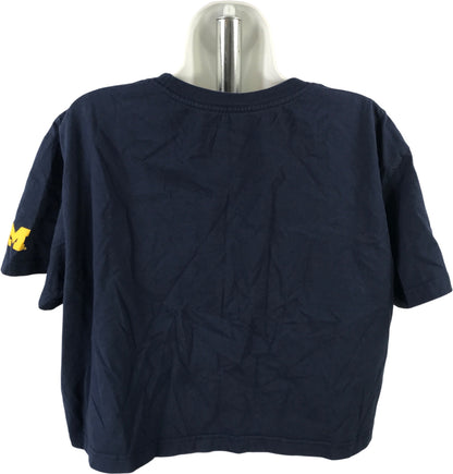 Nike Women’s Navy Blue U of M Michigan Loose Fit Cropped T-Shirt - L