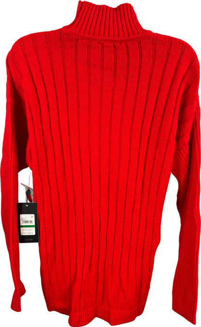 Jone New York Women’s Red Long Sleeve Cable Knit Sweater - L