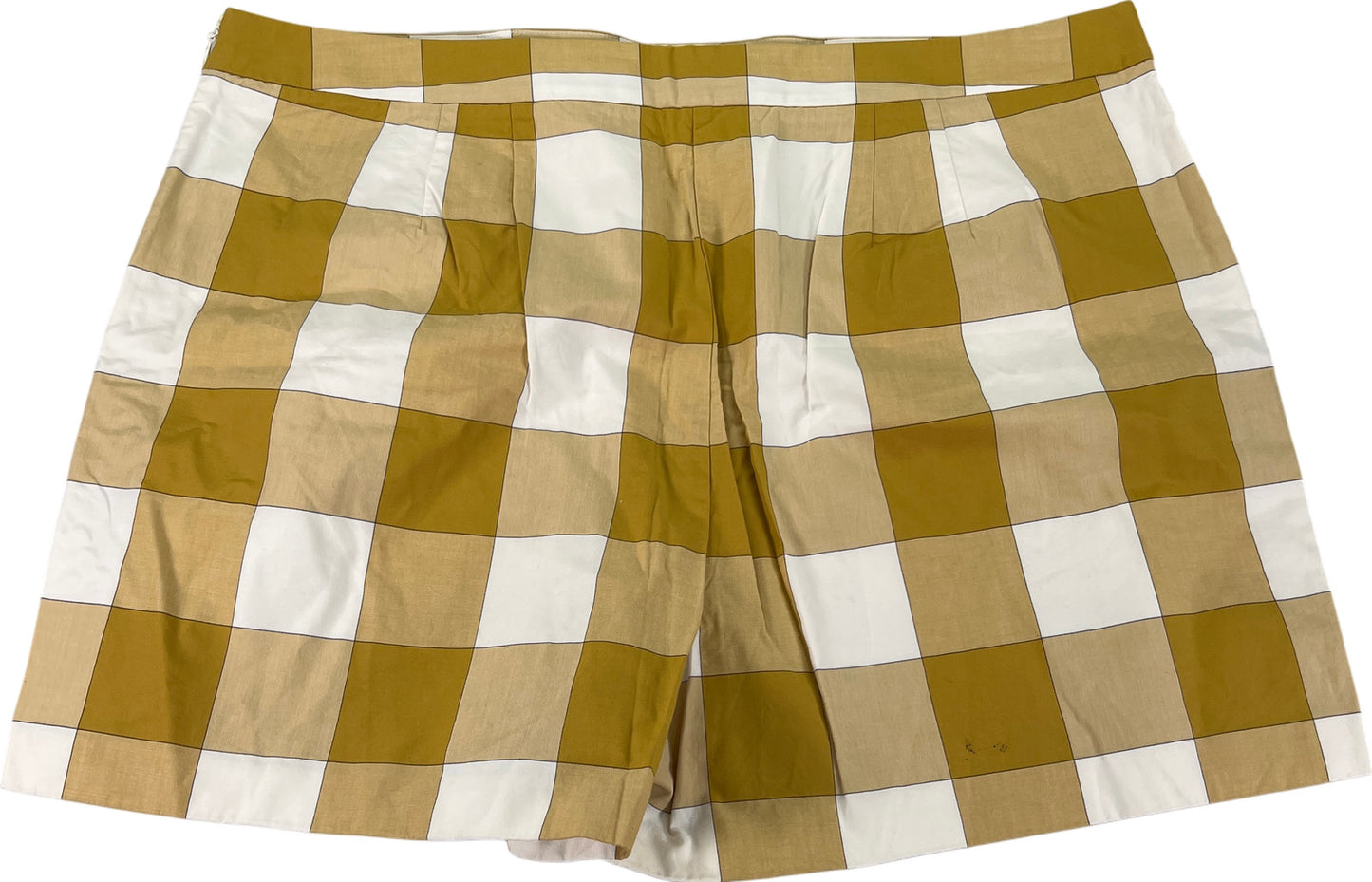 Ann Taylor Women’s Yellow/Gold Plaid Side Zip Shorts - 18
