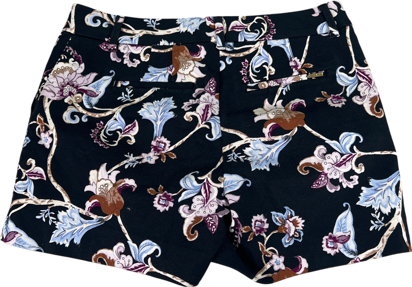 White House Black Market Women’s Black Floral Paisley 5” Shorts - 4 Petite