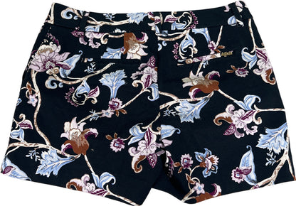 White House Black Market Women’s Black Floral Paisley 5” Shorts - 4 Petite