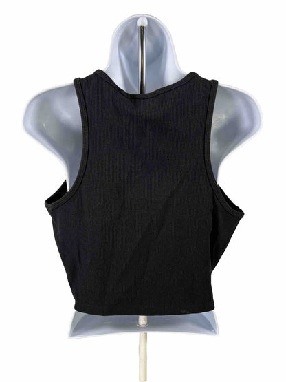 NEW Adidas Essentials Women's Black Ribbed Crop Tank Top - XL