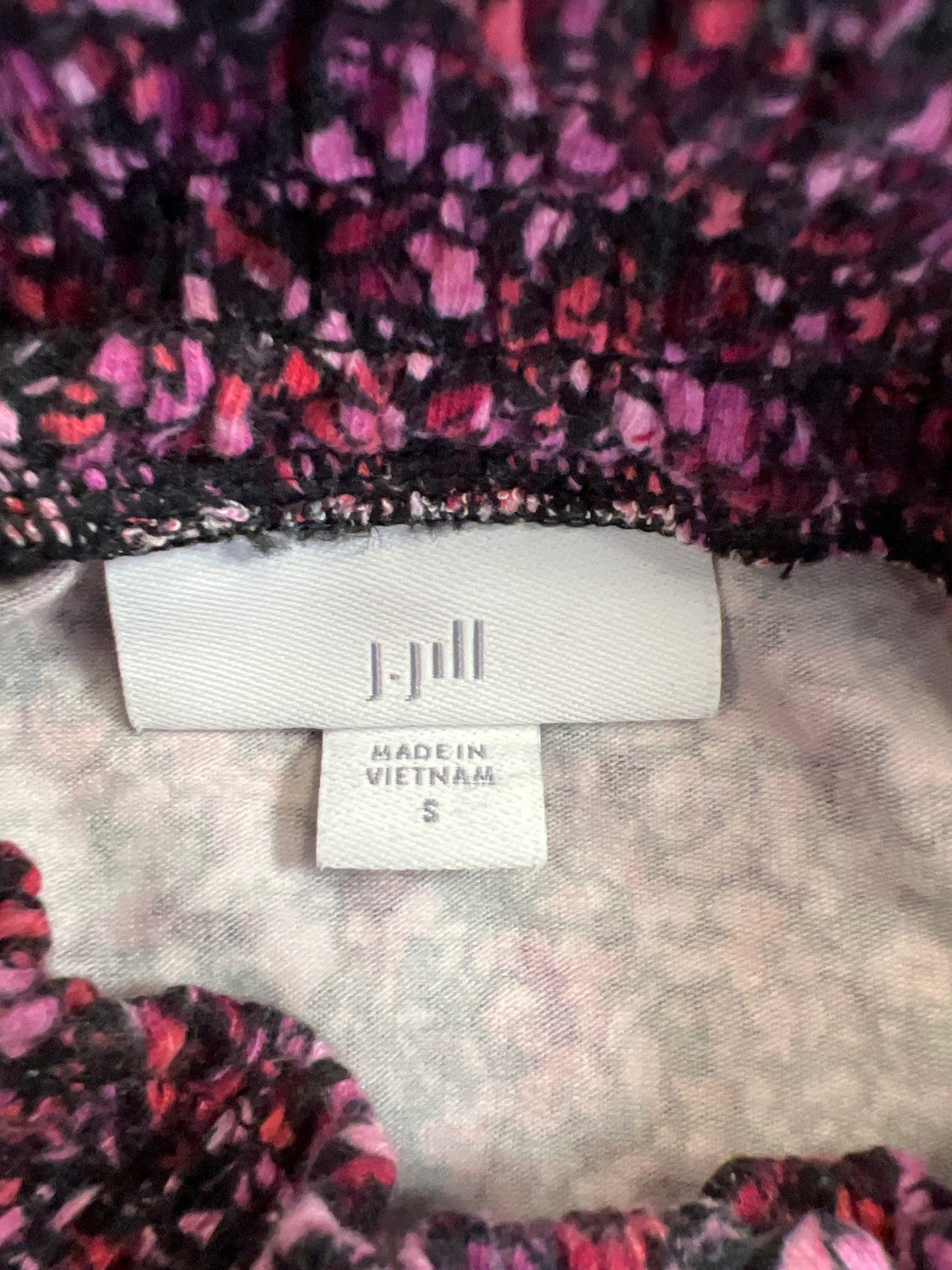 J.Jill Women’s Pink/Purple Long Sleeve Keyhole Front Blouse - S