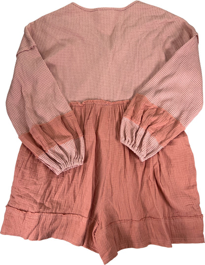 Fantastic Fawn Women’s Pink Waffle Knit Tunic Sweater - M