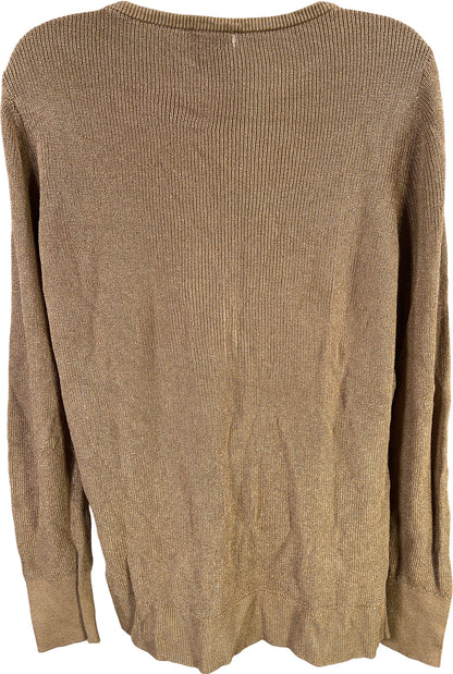 Chico’s Women’s Brown Long Sleeve Knotted Front Long Sleeve Sweater - 1/US M