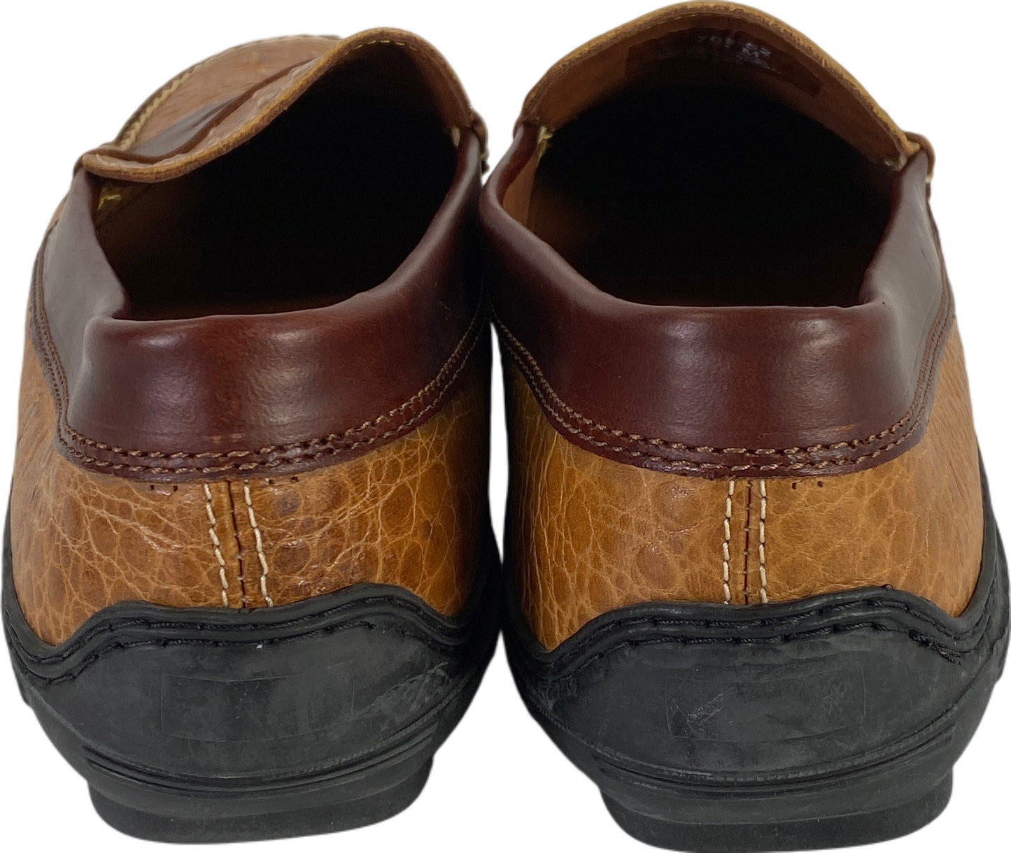 T.B Phelps Men’s Tan Brown Leather Key West Combo Penny Loafers - 11