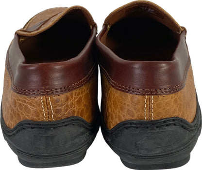 T.B Phelps Men’s Tan Brown Leather Key West Combo Penny Loafers - 11