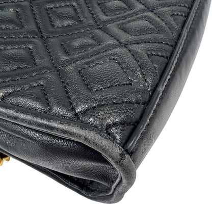 Tory Burch Women’s Black Leather Fleming Convertible Crossbody Purse