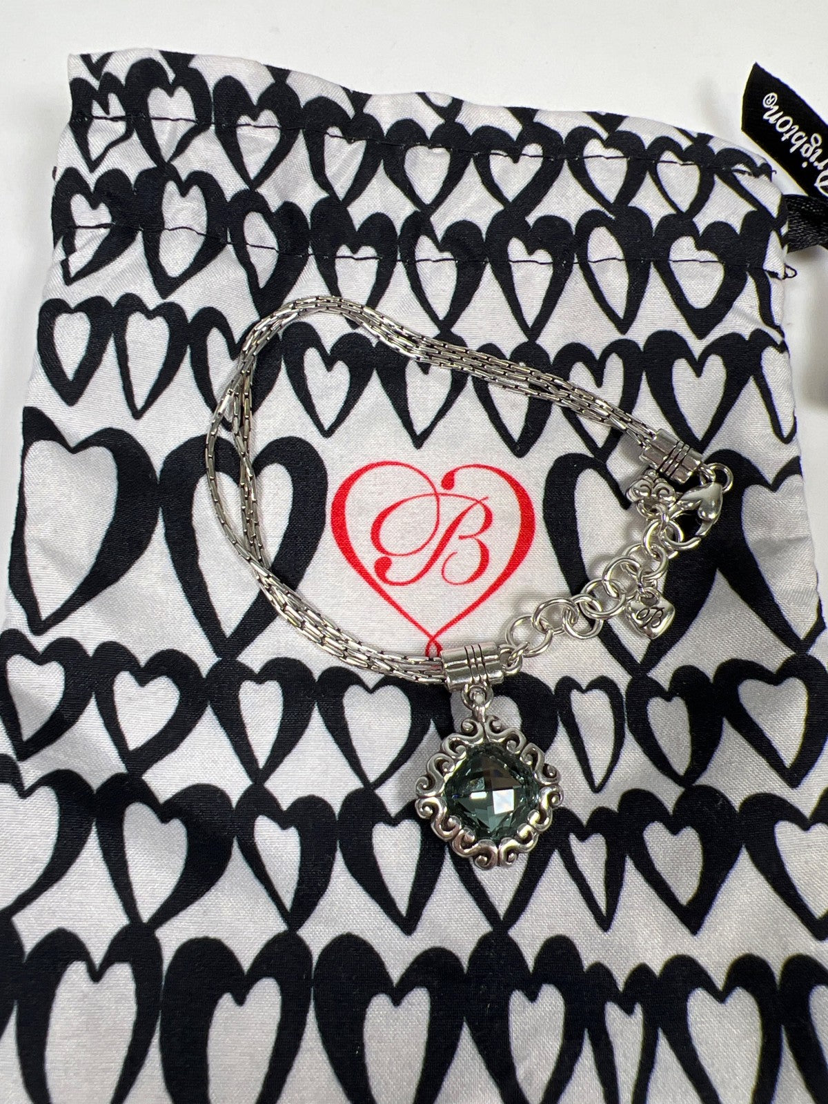 Brighton Silver Plated Danube Blue Three Chain Adjustable Bracelet