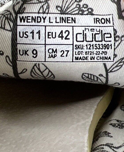 Hey Dude Women's Gray Wendy Linen Loafers - 11