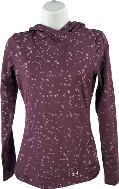 Under Armour Womens Purple ColdGear Fitted Hooded Athletic Shirt - XS