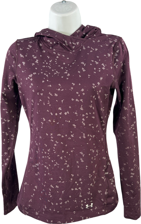 Under Armour Womens Purple ColdGear Fitted Hooded Athletic Shirt - XS