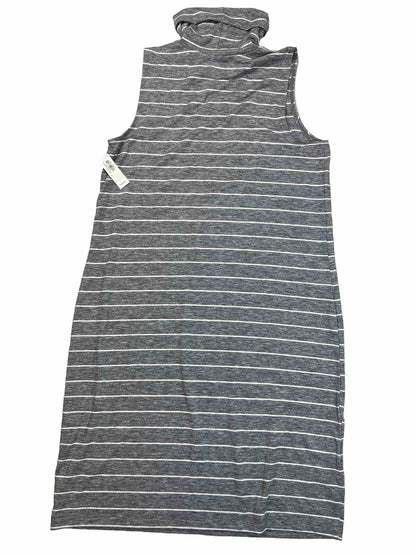 NEW Old Navy Women's Gray Striped Sleeveless Midi Dress - L
