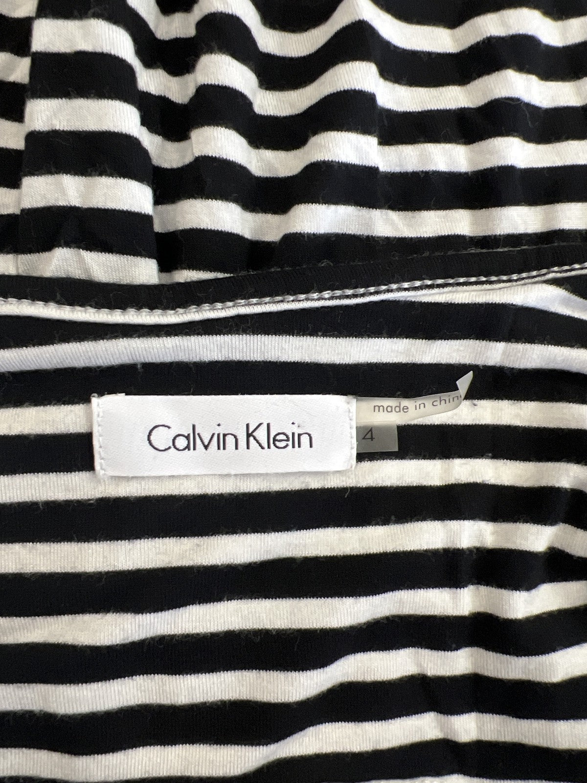 Calvin Klein Women’s Black/White Striped Sleeveless Maxi Dress - 4
