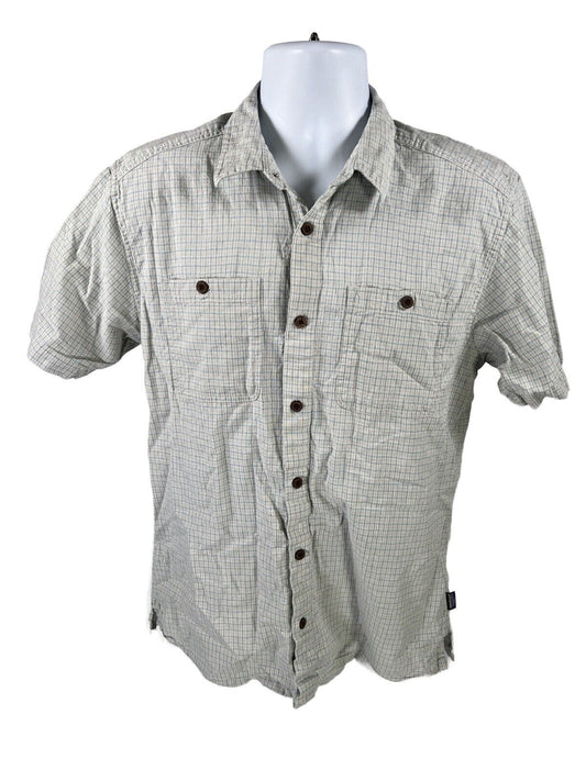Patagonia Men's Blue/Gray Short Sleeve Button Up Casual Shirt - M