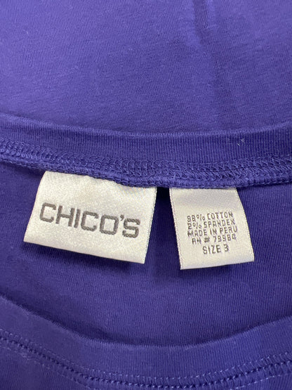 Chicos Women’s Purple Short Cap Sleeve T-Shirt - 3/XL