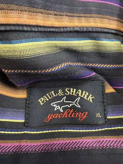 Paul and Shark Men’s Multi-Color/Black Striped Long Sleeve Button Up Shirt - XL