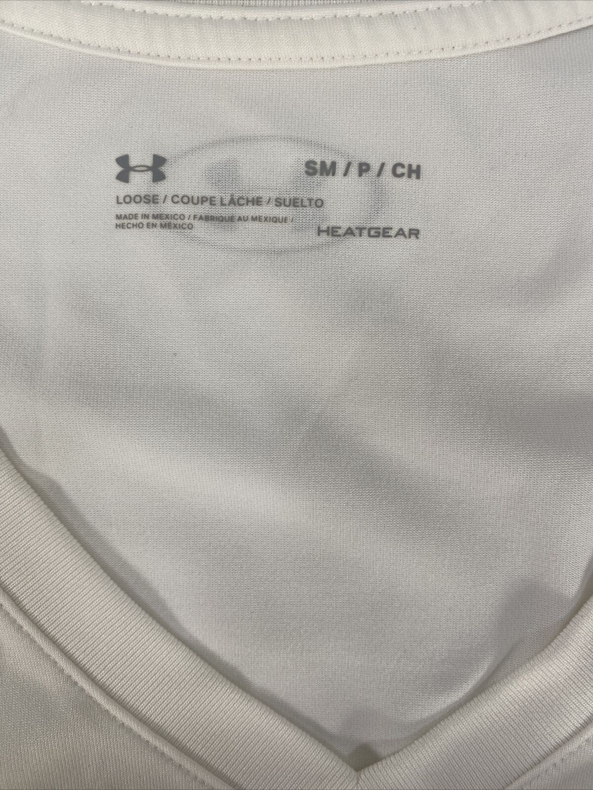 Camiseta deportiva Under Armour HeatGear de manga corta blanca para mujer - S