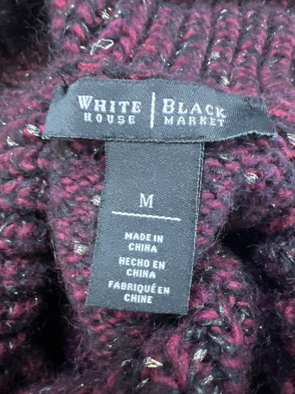 White House Black Market Women’s Burgundy Cowl Neck Poncho Sweater - M