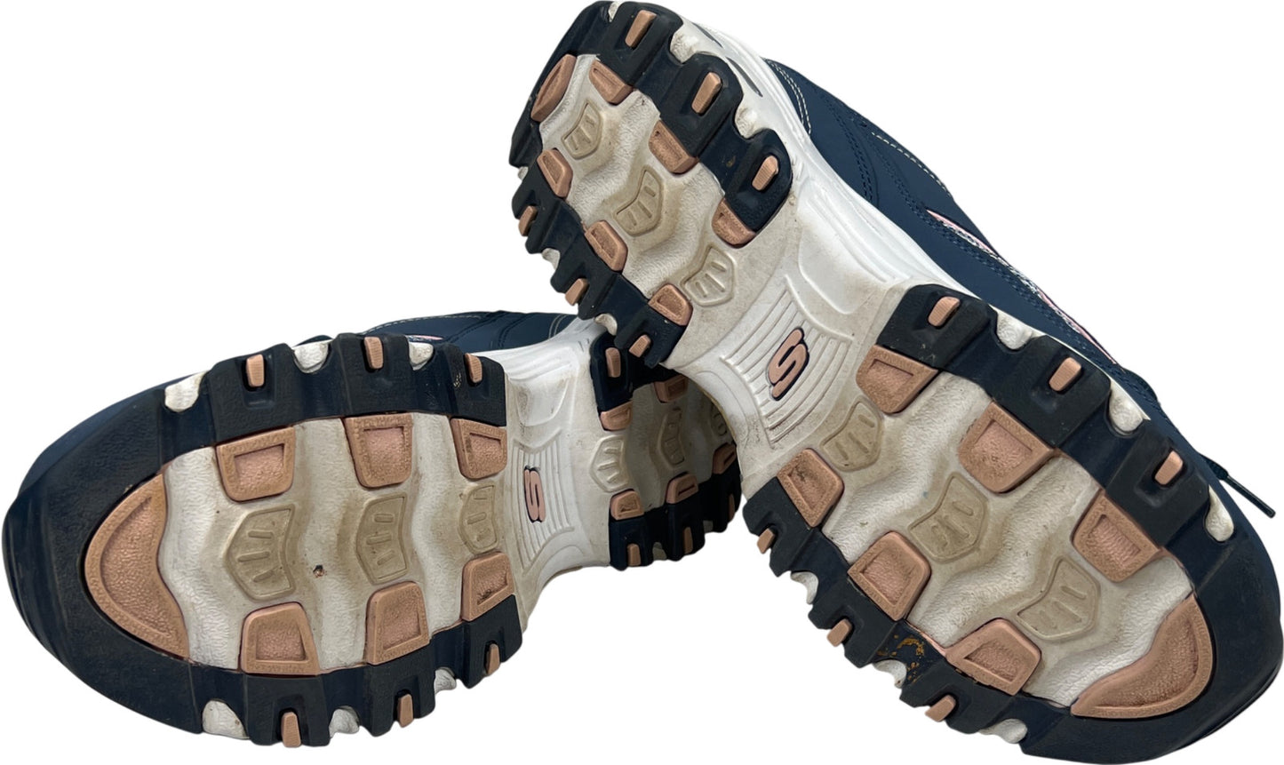 Skechers Women’s Blue D’Lites Memory Lace Up Walking Sneakers - 8.5 Wide