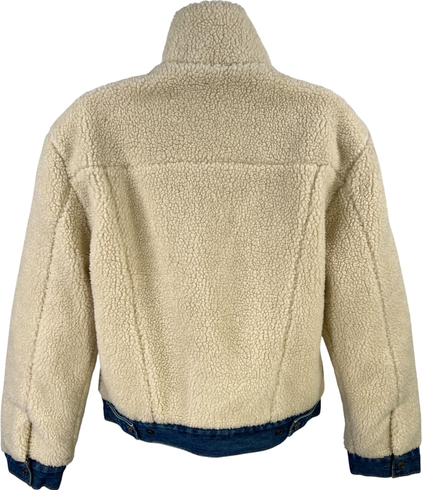 Levi’s Women’s Ivory/Blue Sherpa Quilted Denim Jean Jacket - XS