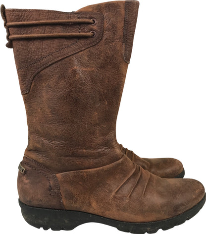 Merrell Women’s Brown Leather Vera Mid Mahogany Mid Calf Boots - 9