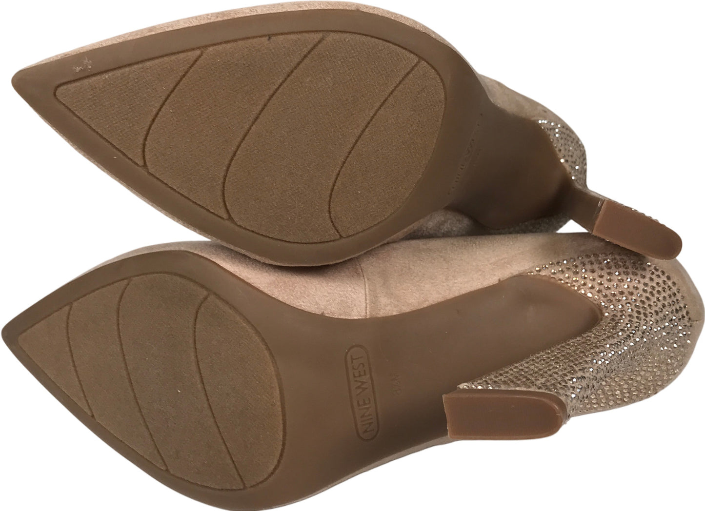 Nine West Women’s Women’s Beige Rhinestone Tunips Pump Heels - 8.5
