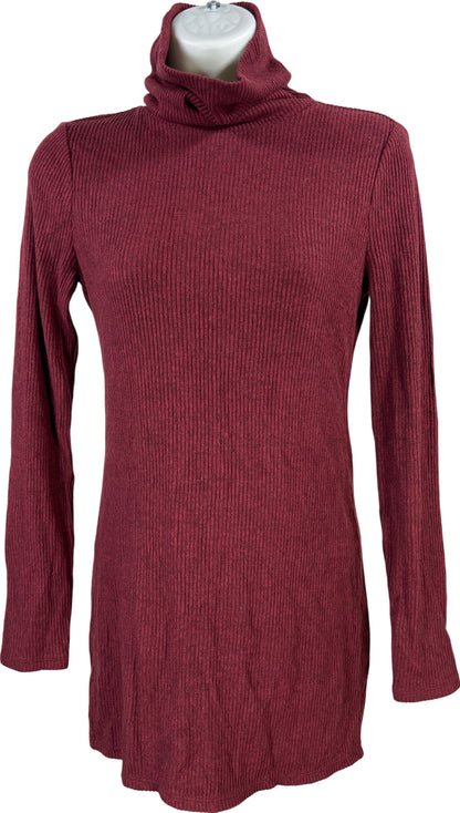 White House Black Market Women’s Burgundy Long Sleeve Tunic Sweater - XXS