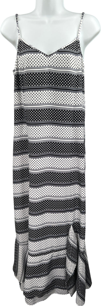 Thakoon Collective Women’s Black Polka Dot Striped Slip Dress - 10