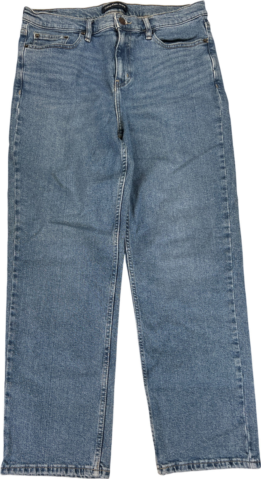 Calvin Klein Women’s Light Wash Loose Fit Straight Leg Denim Jeans - 10