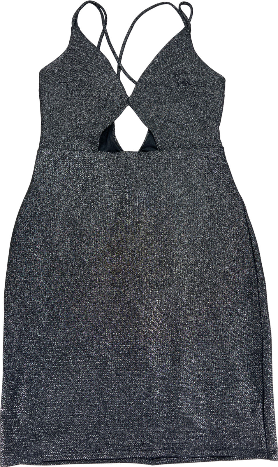 Express Women’s Dark Silver Metallic Strappy Sleeveless Dress - 4